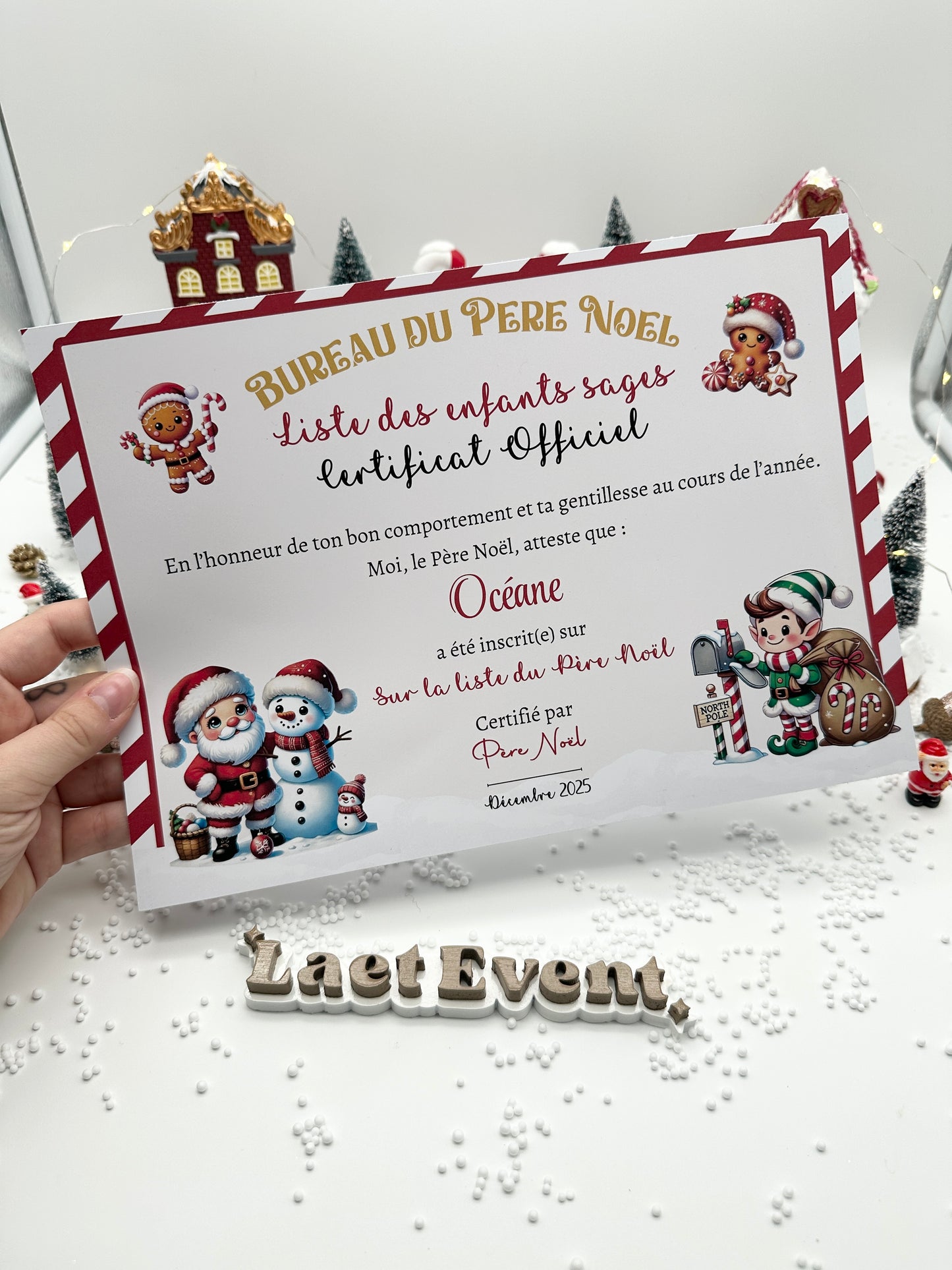 Certificat de Noël Numérique - Liste des Enfants Sages