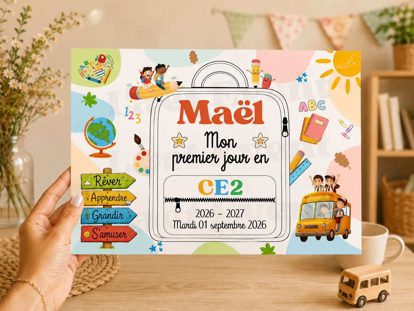 Affiche Classe de CE2 - Fichier PDF - Garçon