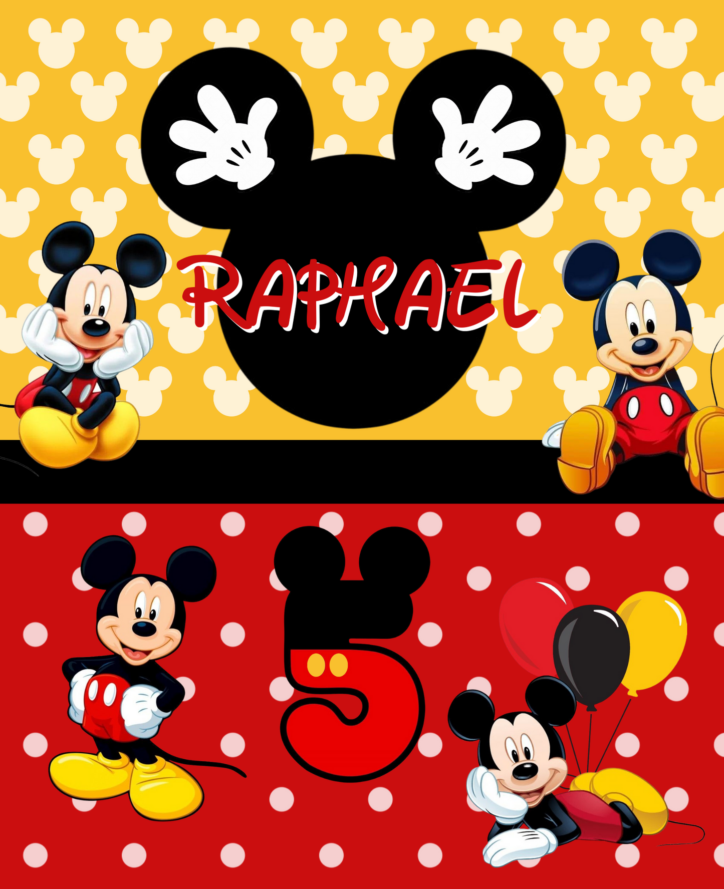 Mickey Rouge, Noir & Jaune