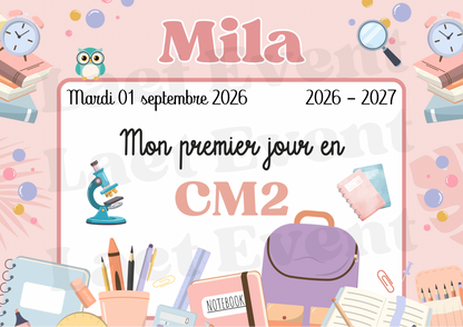Affiche Classe de CM2 - Fichier PDF - Fille