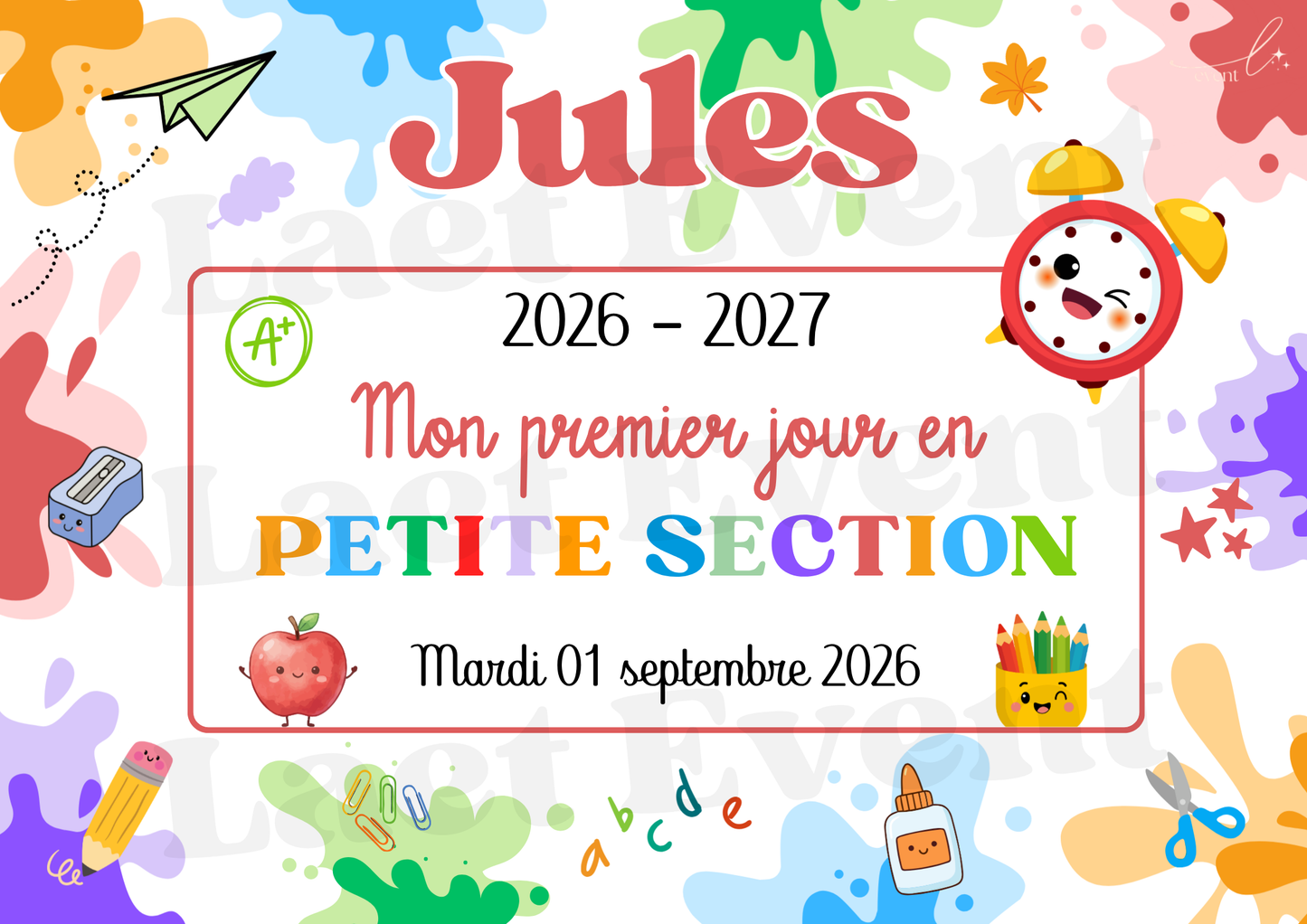 Affiche Classe de Petite Section - Fichier PDF - Mixte