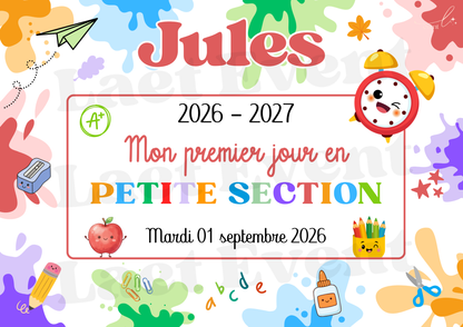 Affiche Classe de Petite Section - Fichier PDF - Mixte