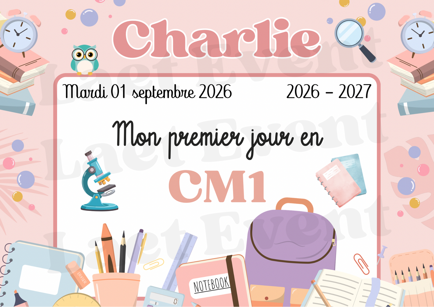 Affiche Classe de CM1 - Fichier PDF - Fille
