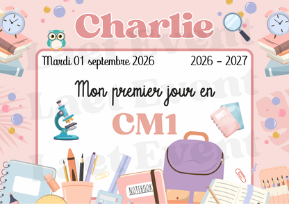 Affiche Classe de CM1 - Fichier PDF - Fille