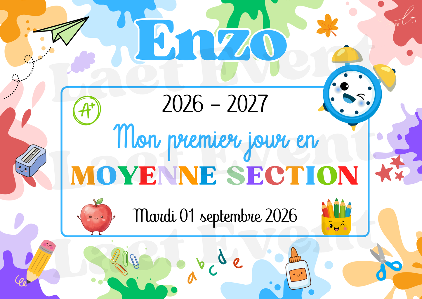 Affiche Classe de Moyenne Section - Fichier PDF - Mixte