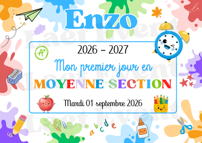 Affiche Classe de Moyenne Section - Fichier PDF - Mixte