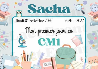 Affiche Classe de CM1 - Fichier PDF - Garçon