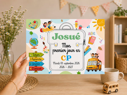Affiche Classe de CP - Fichier PDF - Garçon