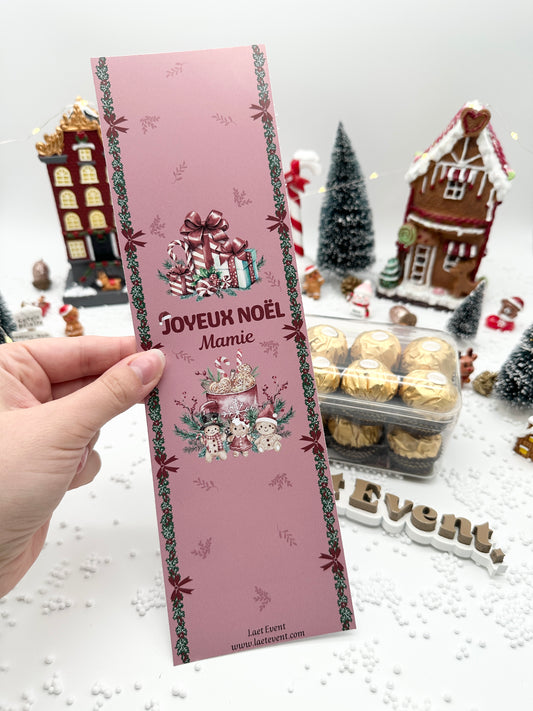 Étiquette pour Ferrero Rocher - Éclats Bordeaux de Noël