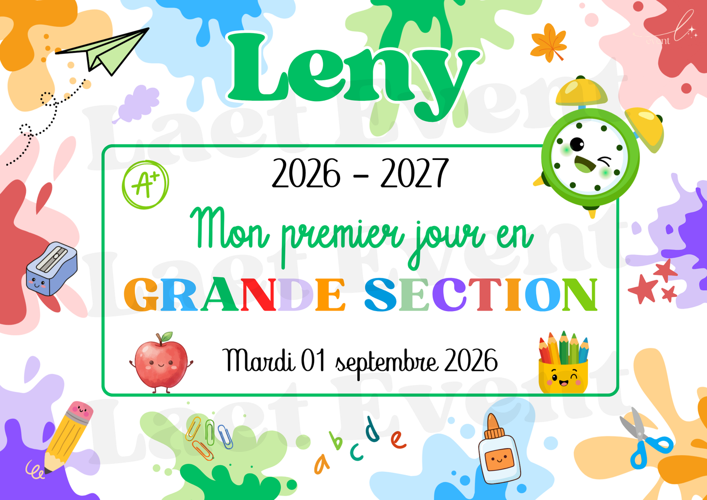Affiche Classe de Grande Section - Fichier PDF - Mixte