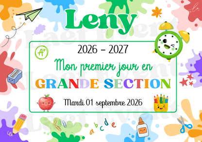 Affiche Classe de Grande Section - Fichier PDF - Mixte