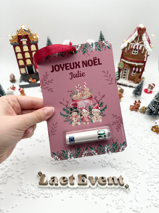 Carte Billet - Éclats Bordeaux de Noël
