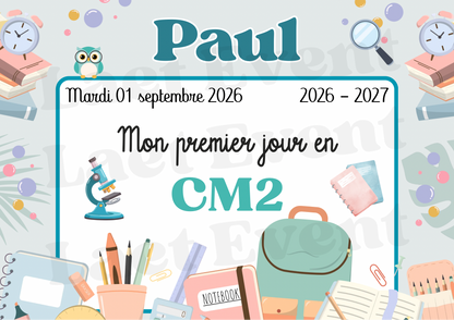 Affiche Classe de CM2 - Fichier PDF - Garçon