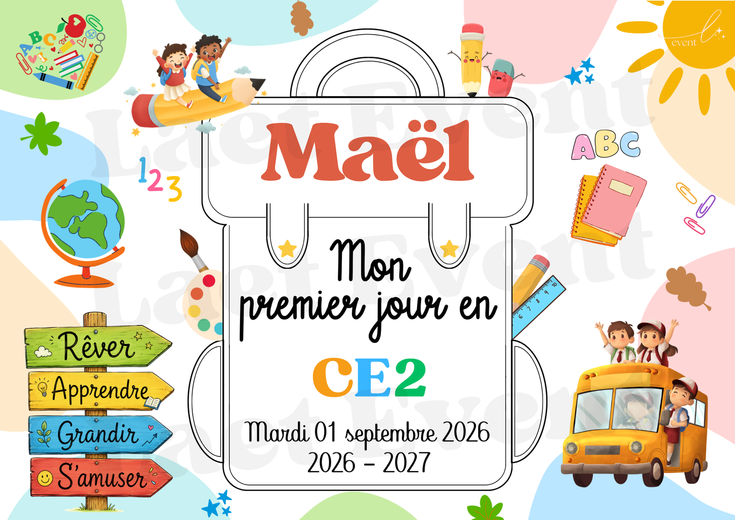 Affiche Classe de CE2 - Fichier PDF - Garçon