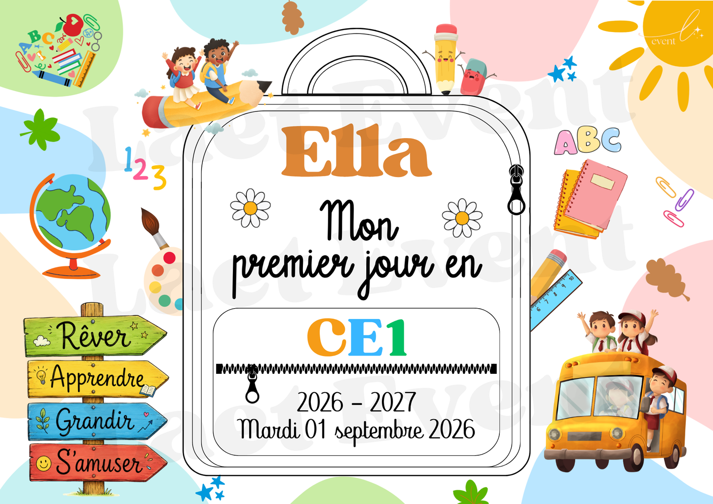 Affiche Classe de CE1 - Fichier PDF - Fille