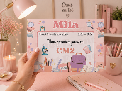 Affiche Classe de CM2 - Fichier PDF - Fille