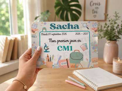 Affiche Classe de CM1 - Fichier PDF - Garçon